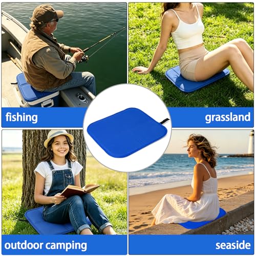 Outdoor Lightweight Waterproof Foldable Seat Cushion, 13.77 x 12.59 Inch Portable Camping Seat Mat for Hiking, Picnics, Beach & Outdoor Activities, 0.25 lbs - size: sky blue-2pcs