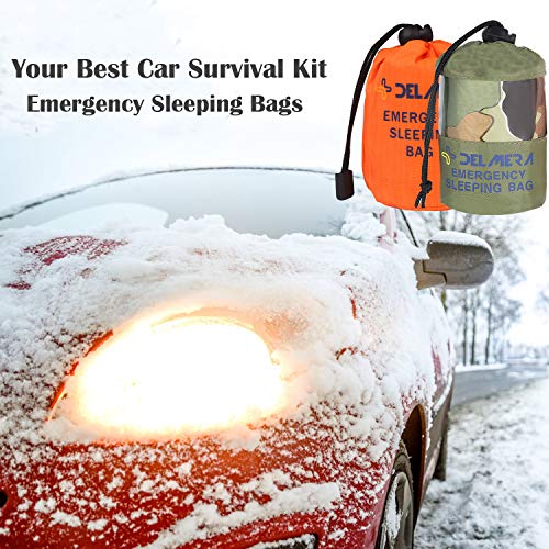 Emergency Sleeping Bag, Lightweight Survival Sleeping Bags Waterproof Thermal Emergency Blanket, Bivy Sack Survival Gear for Outdoor Adventure, Camping, Hiking, Orange, Green - color: Camouflage - 4 Pack
