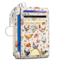 Kelvoris Credit Card Holder Small Wallet Women, Slim RFID, Chicken Rooster - color: Chicken