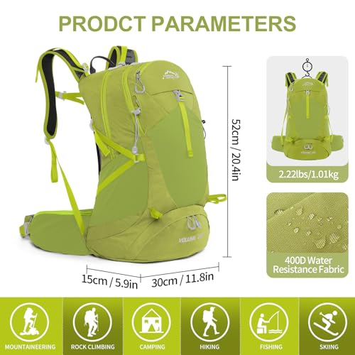 IX INOXTO Hiking Backpack, 26L/40L Waterproof Hiking Daypack with 3L Water Bladder and Rain Cover, Lightweight Travel Camping Backpack for Men Women (Fruit Green) - color: Fruit Green