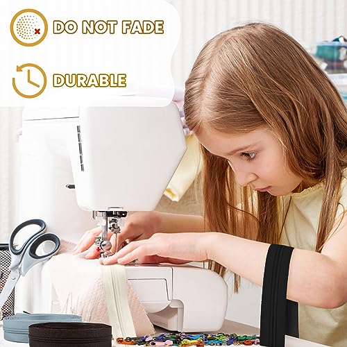 DOITEM 3 mm Nylon Endless Zipper Set with Slider - 14 Meter, 12.5 Yard, 5 Colors - color: 3# Black Brown Gray