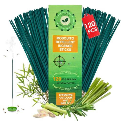 120 Pcs Mosquito Repellent, Citronella Oil Incense Sticks for Patio Camping - size: 1 Count (Pack of 120)