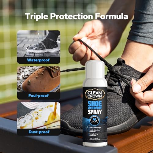 Shoes Protector Spray (5.4 Fl Oz), Suede & Leather Protector Spray, Waterproofing & Stain Guard for Shoes, Boots, Bags & Upholstery, Long-Lasting Water Repellent Spray