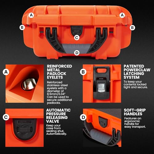 NANUK 905 Empty Hard Case – IP67 Waterproof Protective Hard-Shell Case, Impact Resistant, Dustproof Storage & Travelling Box, 12.5” x 10.1” x 6”, Made in Canada – Orange - color: Orange, size: Empty