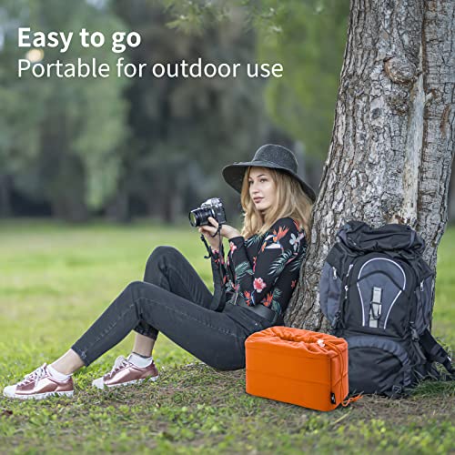 Koolertron Shockproof Camera Photo Bag for SLR TLR Camera Insert Partition Padded Case,Can be Put Directly Into the SLR Camera Bag With Freely Adjustable Compartment - color: Orange