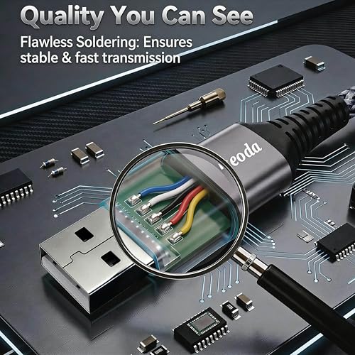 Micro USB Cable 10 ft, Android Charger Cord, High-Speed Fast Charging & Data Sync, Braided Nylon Durable Lead for Samsung Galaxy S7 S6 J7, Kindle, PS4/Xbox, Security Camera (Gray) - color: Space Grey, size: 10Ft