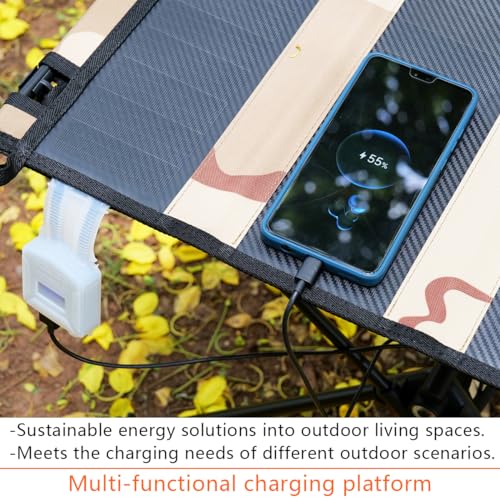 ECOeshiner Solar Folding Table 28W, Camping Table - Solar Charging, Mesh Bag, Two USB Ports, Heat + Water + Splash Resistant, Solar Powered, Beach Table, Picnic Table, Outdoor Table - style: 28W