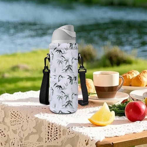 RICHEN Neoprene Water Bottle Carrier Bag with Adjustable Shoulder Strap,Insulated Water Bottle Cover for Stainless Steel/Glass/Plastic Bottles - color: BC-56, size: 750ml