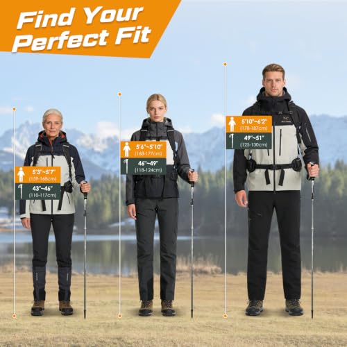 Covacure Hiking Poles Collapsible Lightweight-Aluminum 7075 Trekking Poles - color: Grey