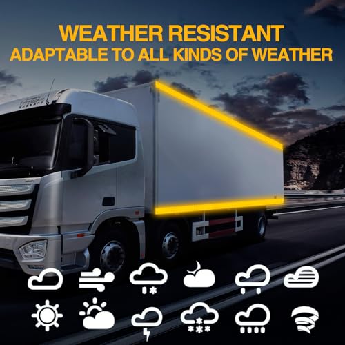 Reflective Tape Outdoor Waterproof, 2" x 40 FT Yellow, High-Adhesive DOT-C2 Reflective Stickers for Hazard Warning Safety Conspicuity on Trailers Trucks (Yellow) - color: Yellow