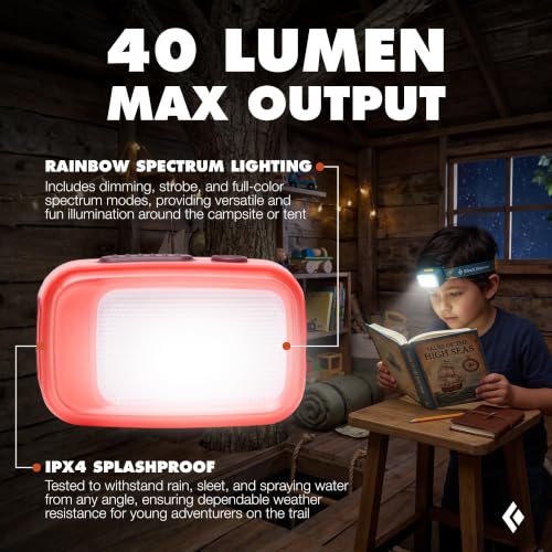BLACK DIAMOND Wiz Kid Headlamp, Rechargeable, Dimmable, Himalayan Salt | USB-C charging for training, travel, and repeat use, for hiking, camping, running, backpacking, and emergencies - color: Himalayan Salt