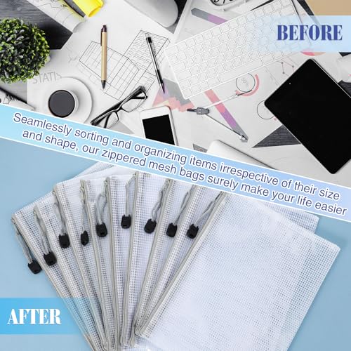 Jetec 32 Pcs Mesh Zipper Bags Bikini Organizer,Grey,9 x 7 Inch - color: Grey, size: 9 x 7 Inch