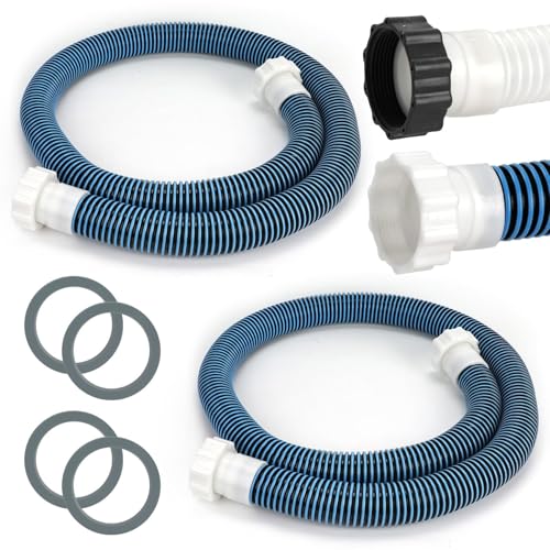 2 Pack 1 1/2 Pool Hose for Above Ground Pool 6ft Pump Replacement Hoses 1.5" EVA Heavy Duty Swimming Pool Hose for Above Ground, Filter Pumps, Saltwater Systems and Sand Filters (Blue) - color: Blue