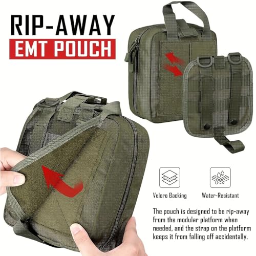 Outdoor Survival Pouch and Waist PacksCompatible Quick-Release Empty Utility Bag for Tactical Emergency Storage Empty Bag Only (Dark Night Camo) - color: Dark Night Camo