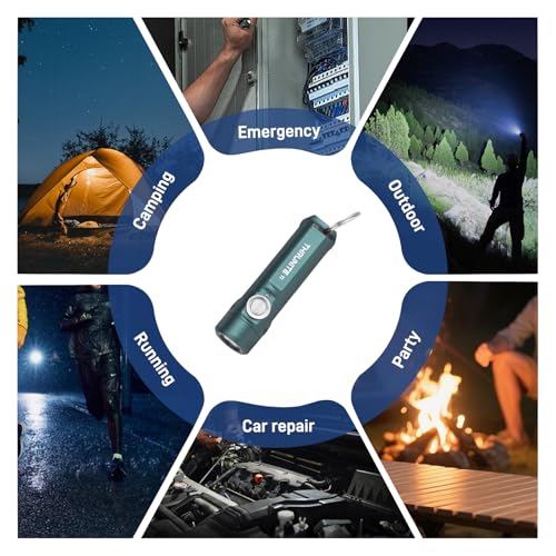 ThruNite Ti Mini Keychain Flashlight USB-C Rechargeable 650 Lumens (Blue) | IPX-6 Waterproof EDC Pocket Light, Magnetic Tail, 5 Modes, 6061-T6 Aluminum, 26.5g for Camping Hiking Everyday Carry Gift - color: Genie Blue