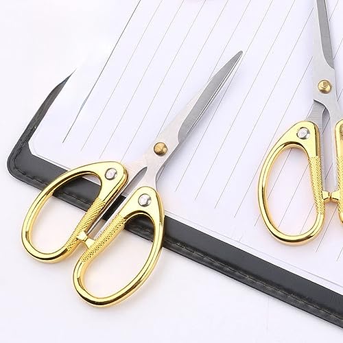 5" All Stainless Steel Office Scissors,Ultra Sharp Blade Shears,Sturdy Sharp Scissor for Office Home School Sewing Fabric Craft Paper All Purpose Scissors Gold - color: Gold, size: 5"