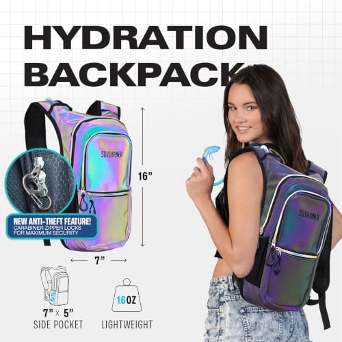Sojourner Hydration Pack, Hydration Backpack - Water Backpack with 2l Hydration Bladder, Festival Essential - Rave Hydration Pack Hydropack Hydro for Hiking, Running, Biking, Festival Gear - color: Luminous - Green