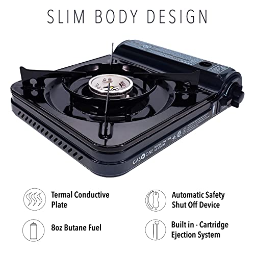 GAS ONE NEW 10,000 BTU CSA List Portable Butane Gas Stove with Carrying Case CSA Listed- Midnight - color: Midnight