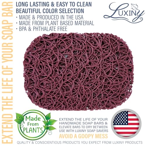Soap Savers for Bar Soap, American Made by Luxiny, Lifts Soap in Soap Dishes & Shower Soap Holders -Handmade Soap Lasts Longer -Made from Plant Based Materials (Raspberry) - color: Raspberry