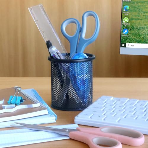LONGKEY 8.5" Pastel Scissors 3-Pack, Ultra Sharp Stainless Steel - color: Pastel Green, Pink, Blue