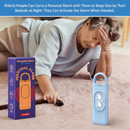 Halo-Siren Keychain, HaloSiren Personal Safety Alarm - 130db Loud Alarm Keychain with LED Strobe Light, Compact Emergency Siren (Double Flashing Lights - Orange + Copper Ring) - color: Double Flashing Lights - Orange + Copper Ring