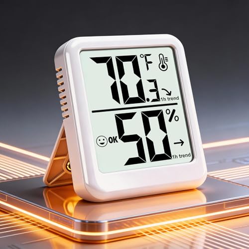 2 Pack Room Thermometer Indoor Hygrometer Digital Humidity Meter - color: White - Upgraded Version, size: 2 - Pack