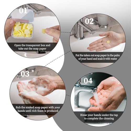 Paper Soap Sheets for Travel, 6 Different Scented Soap Sheets for Traveling Disposable Soluble Petal Camping Personal Care Products Compatible with Outdoor Camping Hiking