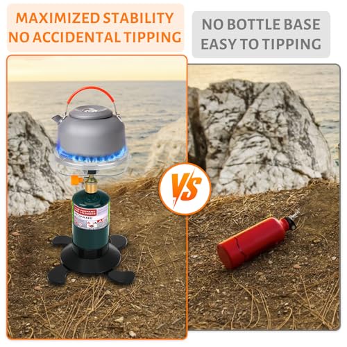 2 Pack Propane Tank Holder, Portable Propane Tank Stand Cylinder Base for 1lb/MAPP Gas Cylinders,Foldable Small Fuel Gas Bottle Stabilizer,Accessory for Camping Stoves Heaters Burners Torches Lanterns