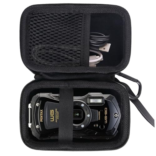 Hard EVA Carrying Case Compatible with PENTAX WG-8/WG-90/ RICOH WG-7/WG-6/WG-80/WG-70 Waterproof Digital Camera storage box (black) - color: black