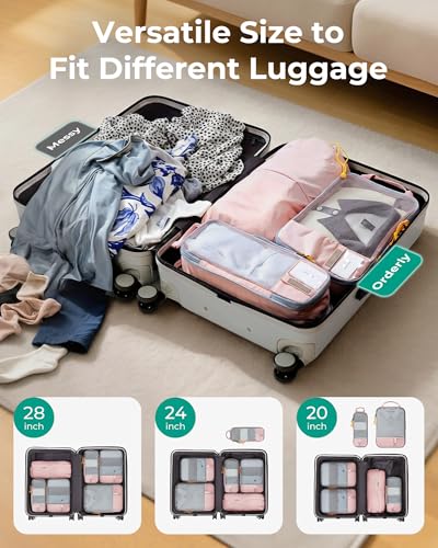 BAGSMART Compression Packing Cubes for Travel Essentials - color: Chocolate-6 PCS, size: Set of 6