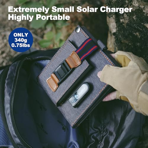 [Upgraded Tiny Solar Charger] BigBlue 14W Solar Panels with USB-A Port(5V/2.4A Max), IPX4 Waterproof, Portable Solar Phone Charger for Hiking, Compatible with iPhone X/8/7, Tablet, Samsung LG etc - color: Grey