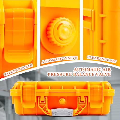 Relaxweex 1 Pcs Waterproof Hard Case with DIY Customizable Foam Insert Portable Protective Case with Knife for Camera Drones Equipments Tools Test Instruments(Orange,11.3 x 8.7 x 4.2 Inch) - color: Orange, size: 11.3 x 8.7 x 4.2 Inch