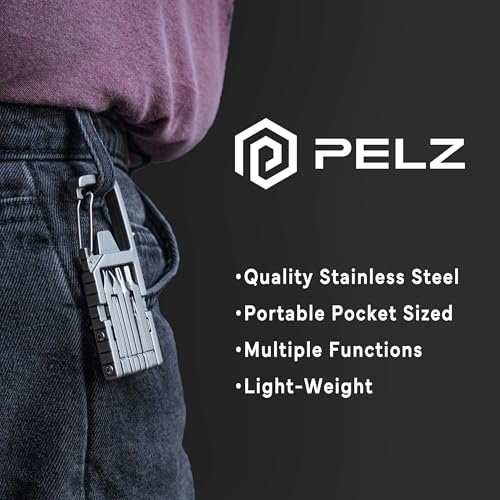 PELZ 12-in-1 Carabiner Multitool with Bottle Opener & Screwdrivers