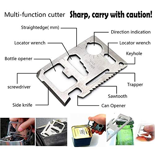 SMT- Sport Camping Outdoor Gear Survival Kit 8 in 1 Portable Foldable Emergency Tools Military Tactical Outdoor Disaster Zombie [P/N: ET-OUTDOOR004-RAW] - color: Black Kit