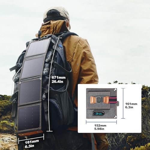 [Upgraded Tiny Solar Charger] BigBlue 14W Solar Panels with USB-A Port(5V/2.4A Max), IPX4 Waterproof, Portable Solar Phone Charger for Hiking, Compatible with iPhone X/8/7, Tablet, Samsung LG etc - color: Grey