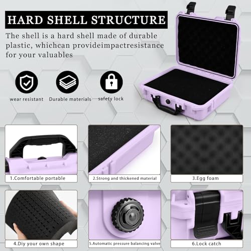 Relaxweex 11.3 x 8.7 x 4.2 Inch Hard Case, Grid Shell, Purple - color: Purple, size: 11.3 x 8.7 x 4.2 Inch, style: Grid Shell