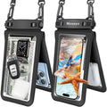 Niveaya IPX8 Double Space Waterproof Phone Pouch (up to 8.3") -2 Pack Waterproof Phone Case with Lanyard for iPhone 17 16 15 Pro Max,Touchscreen & Underwater Photography, Beach Cruise Essentials 2026 - color: Black+ Black, size: Medium 8.3"