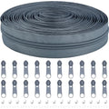 DOITEM 10 Yards Nylon Coil Zipper by The Yards, #5 Bulk Zippers for DIY Sewing Craft Bags with Replacement 20PCS Sliders (Grey, #5) - color: Grey, size: #5