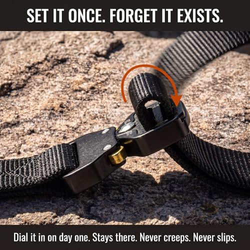 Warsong Tactical Belt, Nylon Web Belt, Quick-Release Metal Buckle - color: Black, size: Length size: 42" - 46"