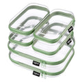 YQBRAO Clear Hard Shell Zipper Cases, 6 Travel Organizers, 2M 4S, Green - color: Green, size: 6 Pack (2M+4S)