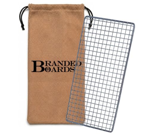 Portable Bushcraft Stainless BBQ Large Cooking Grill Grate & Burlap Hemp Drawstring Bag. Camping, Campfires, Backpacking, Hunting & Fishing. (Large Grill & Bag ONLY) - size: Large Grill & Bag