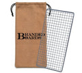 Portable Bushcraft Stainless BBQ Large Cooking Grill Grate & Burlap Hemp Drawstring Bag. Camping, Campfires, Backpacking, Hunting & Fishing. (Large Grill & Bag ONLY) - size: Large Grill & Bag