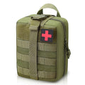 Tactical Molle IFAK Pouch – Tear Away Rip Away First Aid Medical Pouch, Large Capacity, Water-Resistant 900D Polyester, Horizontal, Multi-Compartment, EDC, Military Emergency Kit - color: Green