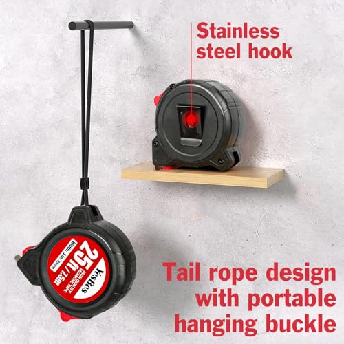 Tape Measure 25 ft, 5 Pack Bulk Easy Read Measurement Tape, Self-Locking Measuring Tape Retractable 1-Inch Wide x 25 ft - color: 5 Pack