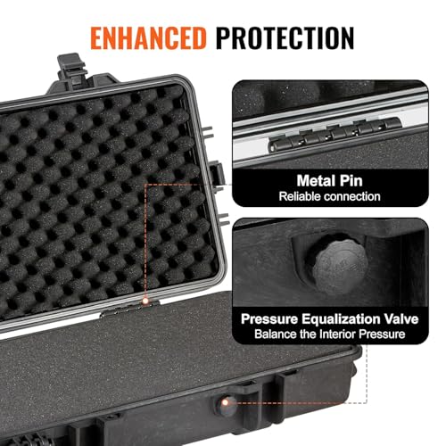 Hard Rifle Case 42.9" with Wheels, IP67 Waterproof & Crushproof Gun Case, TSA Approved Lockable Storage for Rifles, 3 Layer Pick and Pluck Foam + FREE Extra Cubed Foam Insert - style: 53 Inch Rifle Case