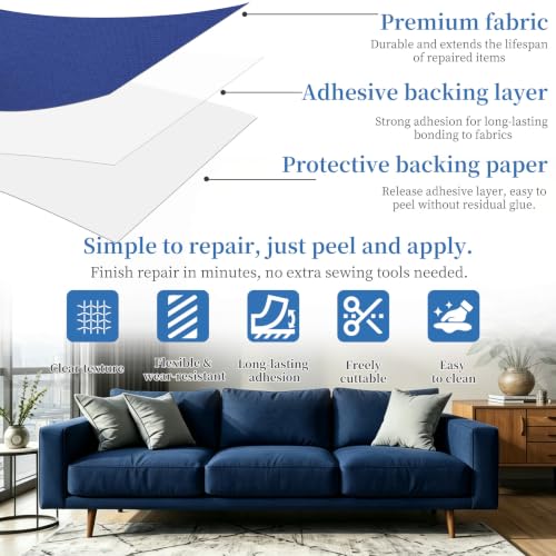 Canvas Repair Patch, Self Adhesive Waterproof 9x11in, Dark Gray - color: Dark Gray