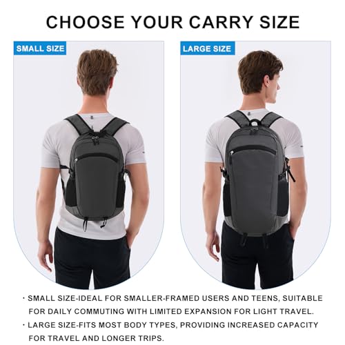 Lightweight Hiking Backpack 18L Packable Foldable Small Daypack Collapsible Travel Bag Water-Resistant for Women Men (Gray) - color: Gray, size: Small