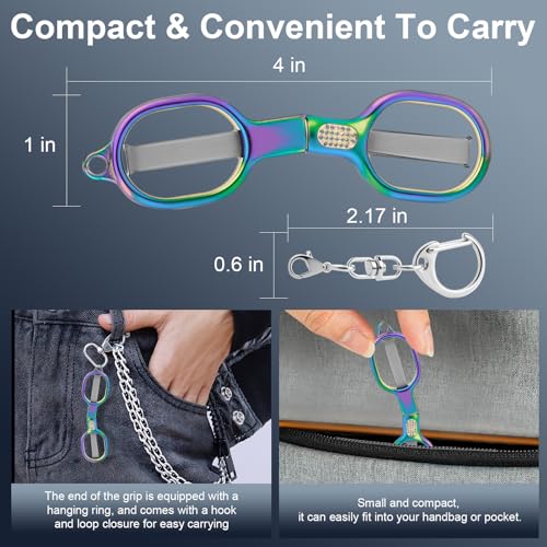 BSADIY 2 Pcs Mini Folding Stainless Steel Badge Scissors with 2 Keychains | Safety Foldable Pocket Small Travel Scissors All Purpose for Travel, Home, Office, Craft, Sewing, Nurse Accessories (Color) - color: Colored