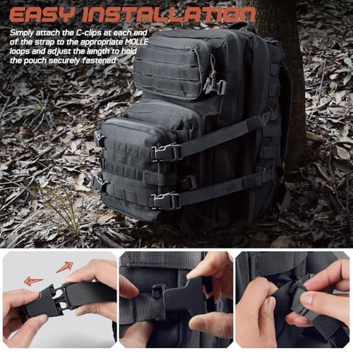 Molle Attachment Strap for Tactical Military backpack 24"Adjustable | Compression Tie Down Strap to Secure Gear Tripod Sleeping Bag Modular Accessories Strap for Rush Tier System,Heavy Duty Nylon - color: Black 4Packs, style: Style A