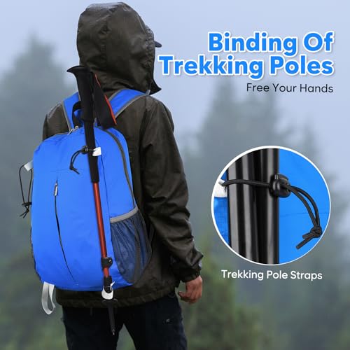 15L Lightweight Packable Hiking Daypack, Water Resistant Foldable Daypack for Travel Outdoor, Ultra Backpack for Men Women (Blue) - color: Blue